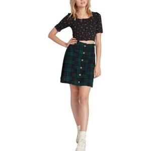 Volcom Juniors Untamed Feels Mini Skirt Green Large(10) MSRP $50